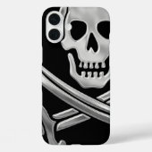 Silver Jolly Roger Case-Mate iPhone Case (Achterkant)