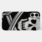 Silver Jolly Roger Case-Mate iPhone Case (Achterkant (horizontaal))