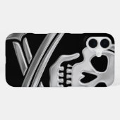 Silver Jolly Roger iPhone Hoesje (Achterkant horizontaal)