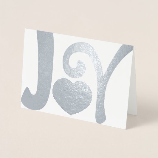Silver Joy Christmas Heart Folie Kaarten (Voorkant)