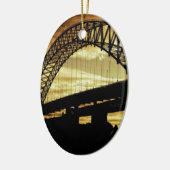Silver Jubilee Suspension Bridge Silhouette Sunset Keramisch Ornament (Links)