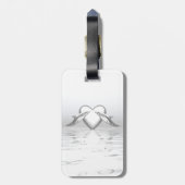 Silver Jubileum Dolphins en Heart Bagagelabel (Achterkant verticaal)