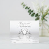 Silver Jubileum Dolphins en Heart Briefkaart (Staand voorkant)