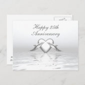 Silver Jubileum Dolphins en Heart Briefkaart (Voorkant / Achterkant)
