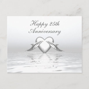 Silver Jubileum Dolphins en Heart Briefkaart