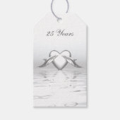 Silver Jubileum Dolphins en Heart Cadeaulabel (Voorkant)