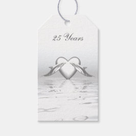 Silver Jubileum Dolphins en Heart Cadeaulabel