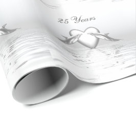 Silver Jubileum Dolphins en Heart Cadeaupapier