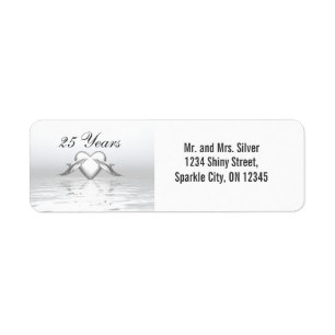 Silver Jubileum Dolphins en Heart Etiket