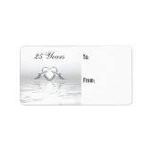 Silver Jubileum Dolphins en Heart Gift Label (Voorkant)