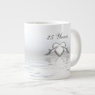 Silver Jubileum Dolphins en Heart Grote Koffiekop