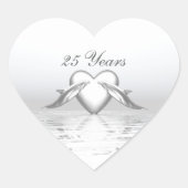 Silver Jubileum Dolphins en Heart Hart Sticker (Voorkant)