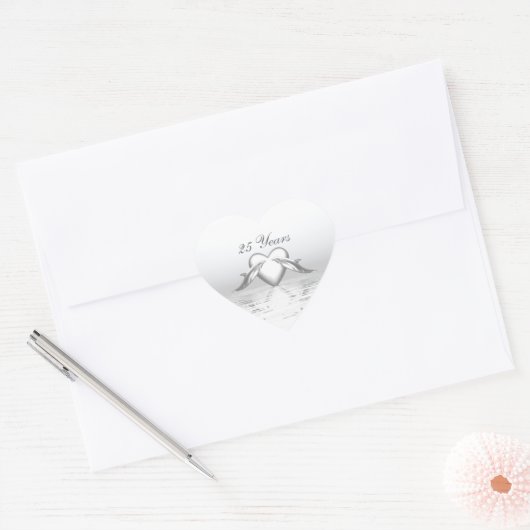 Silver Jubileum Dolphins en Heart Hart Sticker (Envelop)