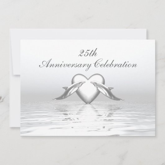 Silver Jubileum Dolphins en Heart Kaart (Voorkant)