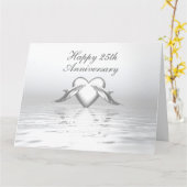 Silver Jubileum Dolphins en Heart Kaart (Gele Bloem)