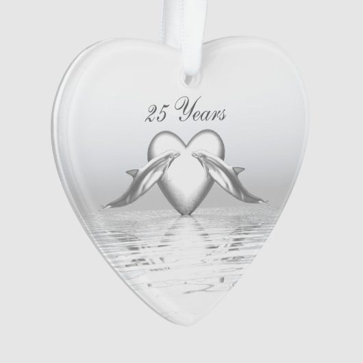 Silver Jubileum Dolphins en Heart Ornament (voorkant)