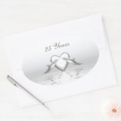 Silver Jubileum Dolphins en Heart Ovale Sticker (Envelop)