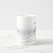 Silver Jubileum Dolphins en Heart Porselein Kop (Voorkant)