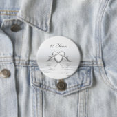 Silver Jubileum Dolphins en Heart Ronde Button 7,6 Cm (In situ)