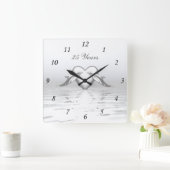 Silver Jubileum Dolphins en Heart Vierkante Klok (Huis)