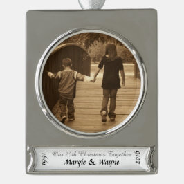 Silver Jubileum-kerstversiering Verzilverd Banner Ornament