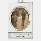 Silver Jubileum-kerstversiering Verzilverd Banner Ornament (Links)