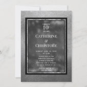 Silver Jubileum Metallic Party Uitnodiging (Voorkant)