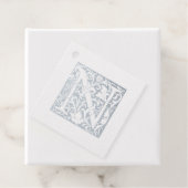 Silver Jubileum Monogram verlicht, letter N Bedankjes Labels (Met doos)
