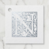 Silver Jubileum Monogram verlicht, letter N Bedankjes Labels (Voorkant)