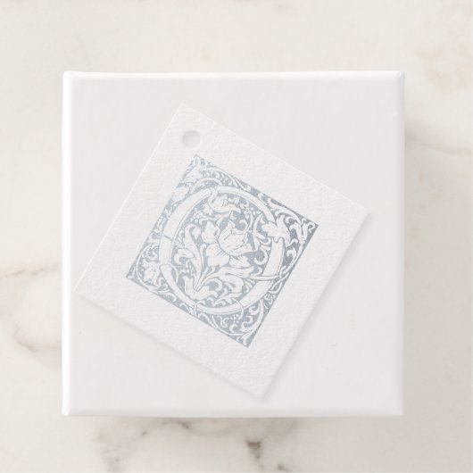 Silver Jubileum Monogram verlicht letter O Bedankjes Labels (Met doos)