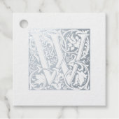 Silver Jubileum Monogram verlicht, letter W Bedankjes Labels (Voorkant)