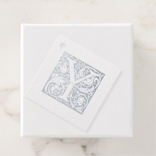 Silver Jubileum Monogram verlicht, letter Y Bedankjes Labels (Met doos)