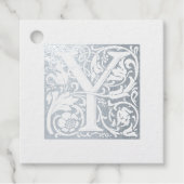 Silver Jubileum Monogram verlicht, letter Y Bedankjes Labels (Voorkant)