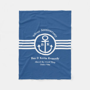 Silver Jubileum Nautical Yacht Owner's Gift Fleece Deken