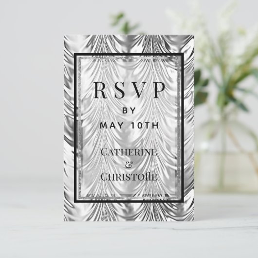 Silver Jubileum Party RSVP Mail Back Kaart (Staand voorkant)