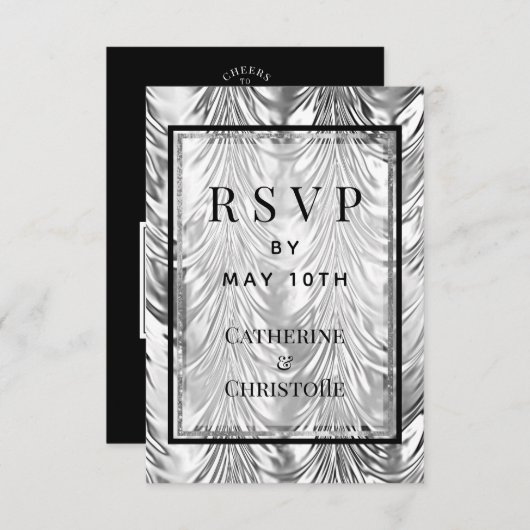 Silver Jubileum Party RSVP Mail Back Kaart (Voorkant / Achterkant)