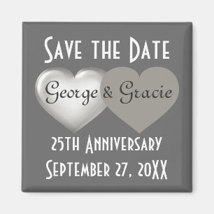 Silver Jubileum Save the Date Magneet