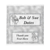 Silver Jubileum Snoep Bar Wrappers Party Favor Notitieblok (Voorkant)