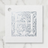 Silver Jubileum verlicht Letter H Monogram Bedankjes Labels (Voorkant)