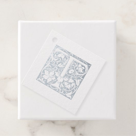 Silver Jubileum, verlicht, letter T Monogram Bedankjes Labels (Met doos)