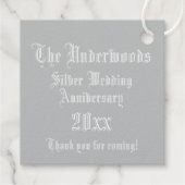 Silver Jubileum verlicht Letter U Monogram Bedankjes Labels (Achterkant)