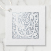 Silver Jubileum verlicht Letter U Monogram Bedankjes Labels (Voorkant)