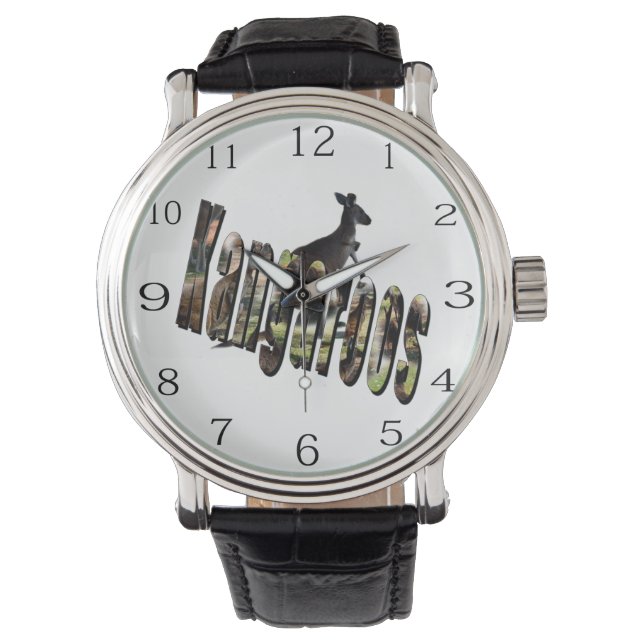 Silver Kangaroo en Kangaroos Logo, Horloge (Voorkant)