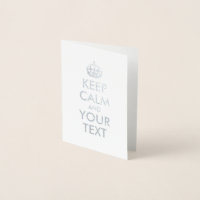 Silver Keep Calm en Jouw tekst