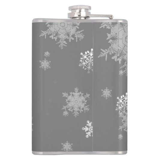 Silver-kerstboom en Snowflakes-kolf Heupfles (Achterkant)