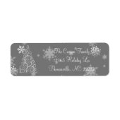 Silver kerstboom en Snowflakes Label (Voorkant)