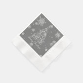 Silver kerstboom en snowflakes papier servet (Hoek)