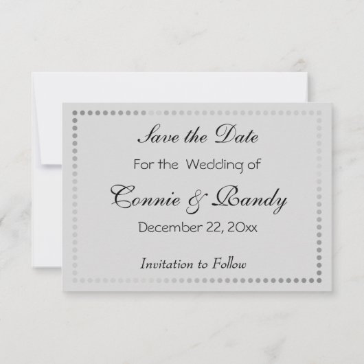 Silver kerstfoto Save the Date (Achterkant)