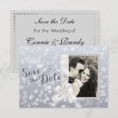 Silver kerstfoto Save the Date (Voorkant / Achterkant)