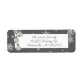Silver-kerstsieraadlabel Etiket (Voorkant)